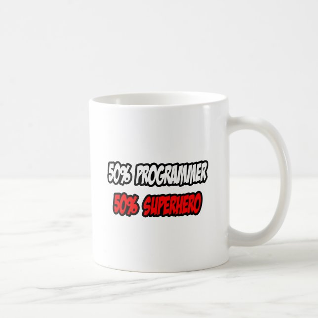 Mug Demi-programmeur...Demi-Superhero (Droite)