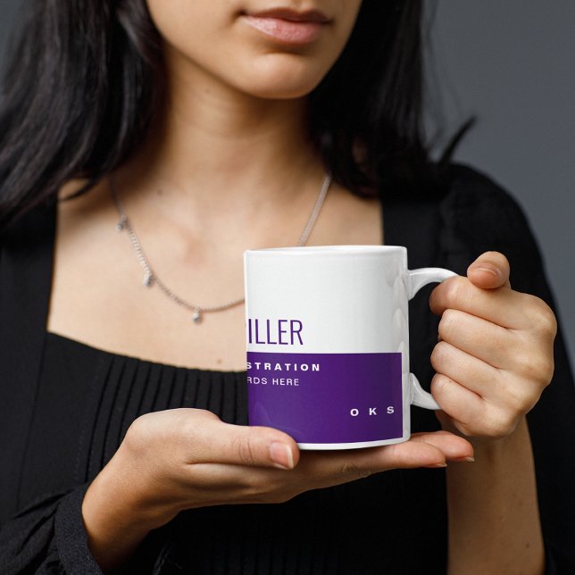 Mug Demi-violet professionnel demi-blanc moderne (Créateur téléchargé)