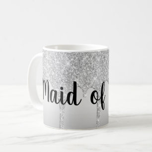 Mug Demoiselle d'honneur argentée pailletée