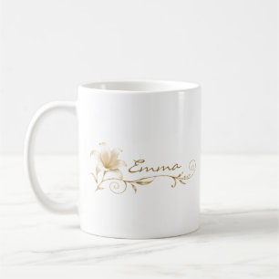 Mug demoiselle d'honneur Champagne Or Lily Nom