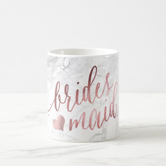 Mug Demoiselle d'honneur/Ecriture moderne/Faux or rose (Centre)