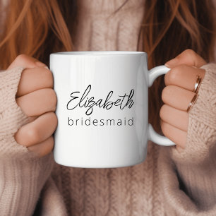 Mug Demoiselle d'honneur Écriture Moderne Minimaliste 