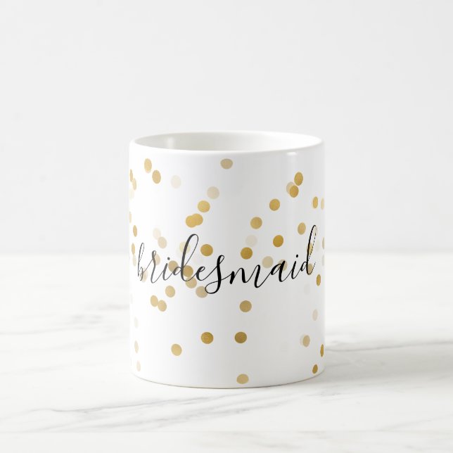 Mug Demoiselle d'honneur fascinante de confettis d'or (Centre)