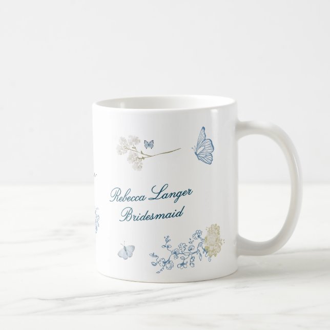 Mug Demoiselle d'honneur Fleurs d'hiver romantiques de (Droite)