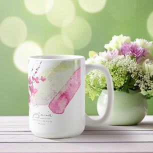 Mug Demoiselle d'honneur Fuchsia Wildflower Wedding ID