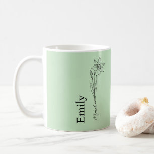 Mug Demoiselle d'honneur Jonquille Fleur du mois de na