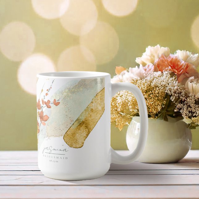 Mug Demoiselle d'honneur pour mariage aux fleurs sauva (Créateur téléchargé)