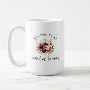 Mug Demoiselle d'honneur Proposition Fleur Note Sincèr