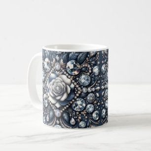 Mug Denim & Diamonds Glam Bling Bijoux Roses