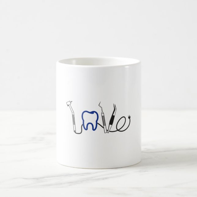 Mug Dentiste Dents Dental Love Tooth Love Funny Gift (Centre)