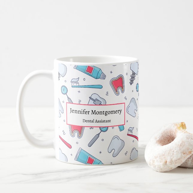 Mug Dents et outils Motif dentaire (Avec donut)