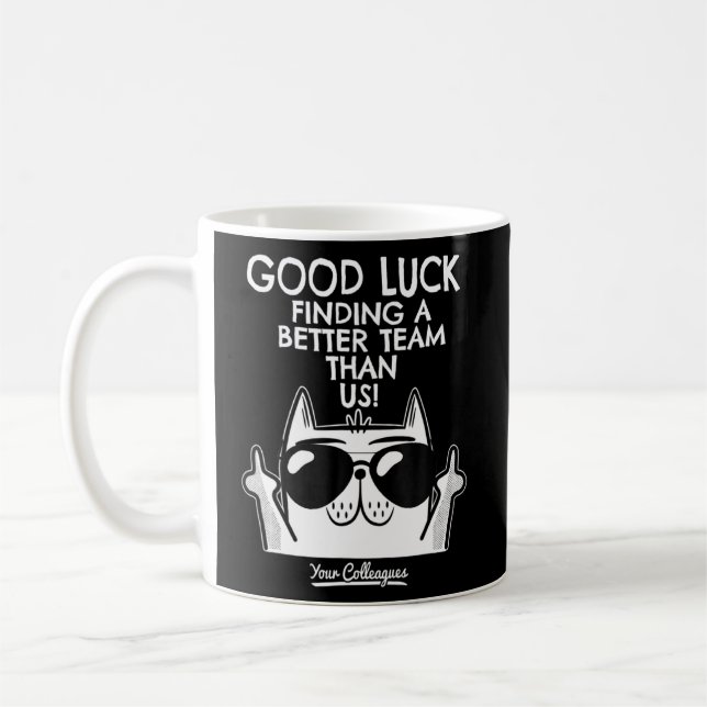 Mug Départ Du Cotravailleur Quitter Le Travail Quitter (Gauche)