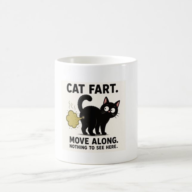 Mug Déplacement de pet de chat - Rien à voir ici, c'es (Centre)