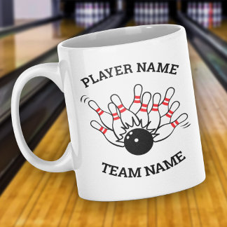 Mug d'équipe de bowling - Logo Strike Nom de l'équ