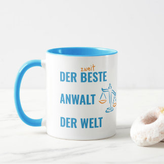 Mug Der zweitbeste Anwalt der Welt. Lustiges Geschenk.