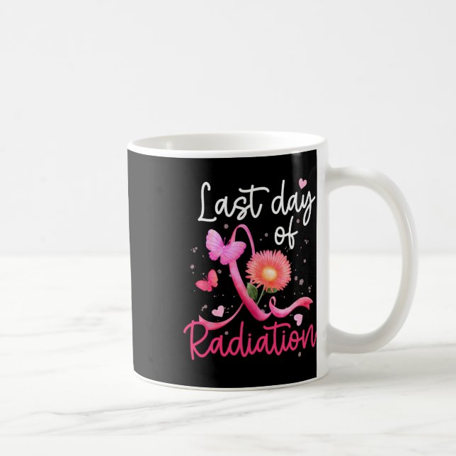Mug Dernière Journée De Radiation Florale Coeur Cancer (Droite)