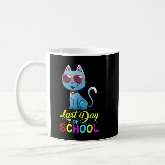 Mug Dernière Journée D'Enseignants Été Avec Chat Sungl (Gauche)