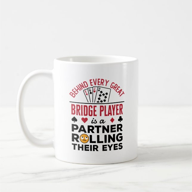 Mug Derrière chaque grand joueur de pont drôle dire dr (Gauche)