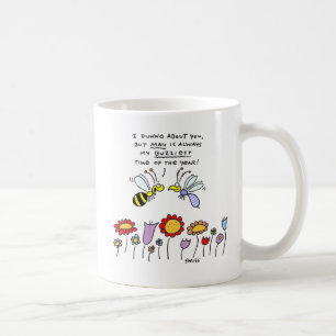 Mug Des abeilles et des fleurs en caricatures amusante