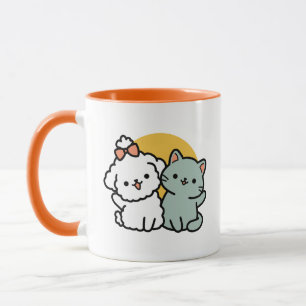 Mug Des amis vrais pour toujours   Cute Cat & Chien Du