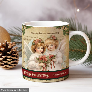 Mug des Anges de Noël Vintage Cadeau de Fêtes Rétr