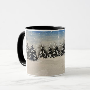Mug des arbres neigeux