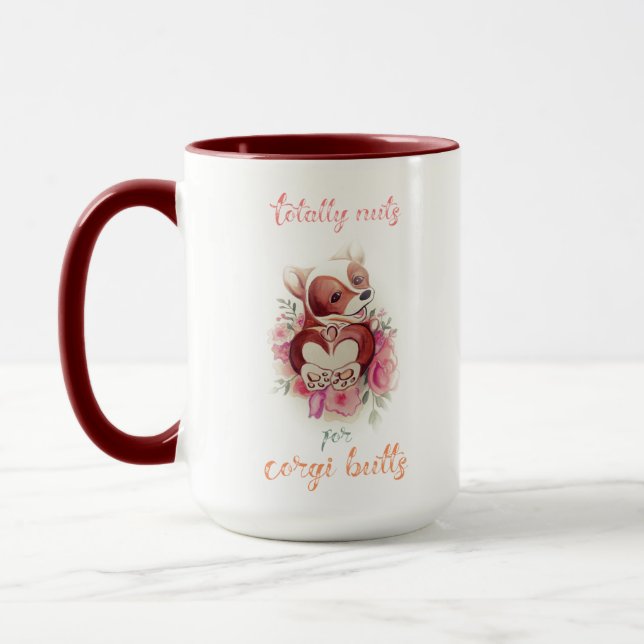 Mug des boutons de corgi (Gauche)