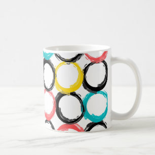 Mug Des cercles modernes, colorés, cool, uniques, bra