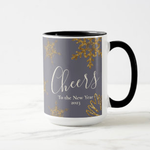 Mug Des faches de neige dorée au pourpre du Nouvel An