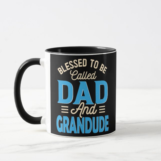 Mug Des Hommes Bénis D'Être Appelés Papa Et Grandude (Gauche)