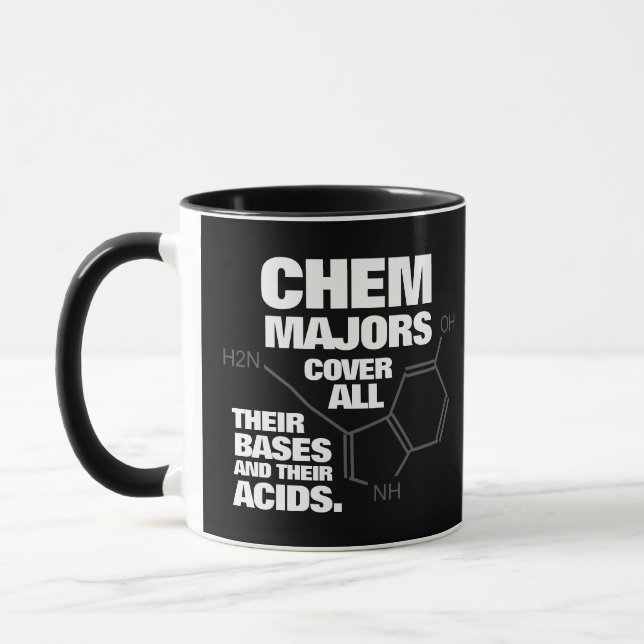 Mug Des Majors De Chimie Drôle Couvrent Leurs Bases .. (Gauche)