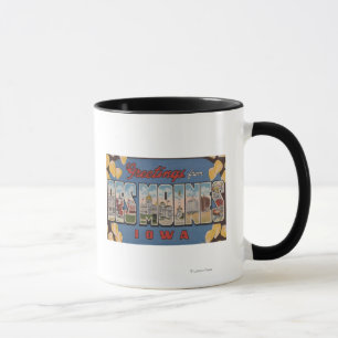 Mug Des Moines, Iowa - grandes scènes 2 de lettre