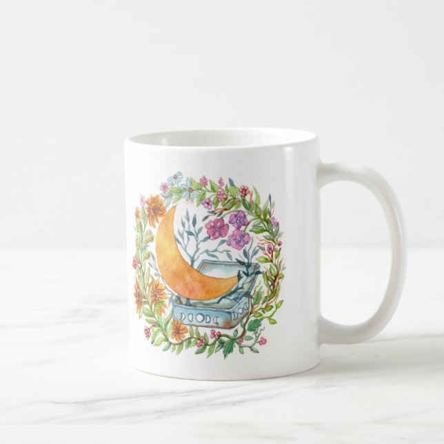 Mug Des piles de livres et de lune sortent de la boîte (Droite)