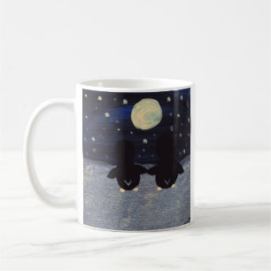 Mug Des pingouins en soirée neige avec Pleine lune