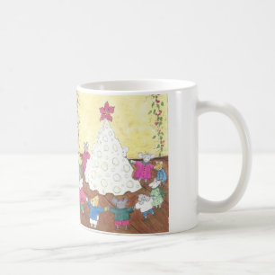 Mug Des souris autour d'un arbre de Noël au fromage