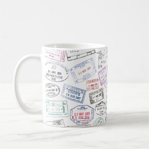 Mug Des timbres-passeports internationaux sur une tass