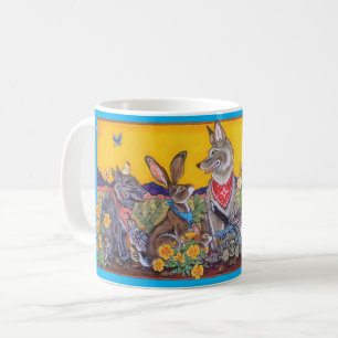 Mug Desert de Coyote blanc coloré animal du sud-ouest