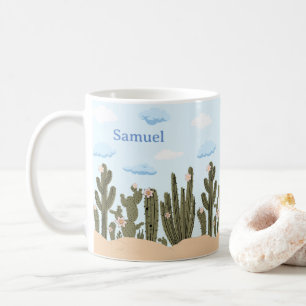 Mug Désert sauvage avec Cactus mignon Nom personnalisé