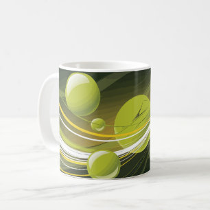 Mug Design abstrait dynamique de la sphère verte et de
