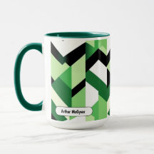 Design Chevron Bloc Vert Wasabi Moderne