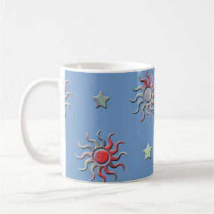Mug Design coloré soleil et étoiles