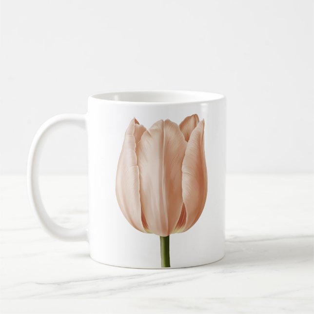 Mug Design d'art botanique de la Tulipe de Pêche douce (Gauche)