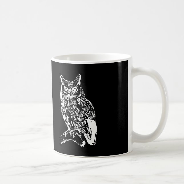 Mug Design de Chouette noire et blanche (Droite)