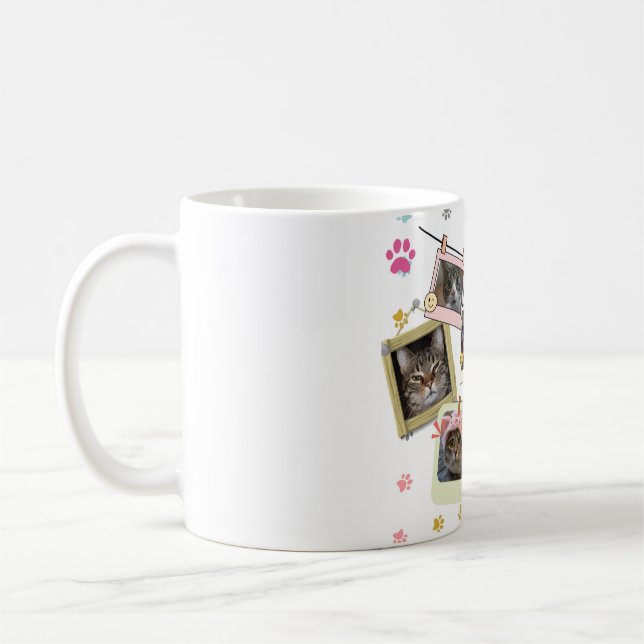 Mug Design de collage de chat mignon et drôle (Gauche)