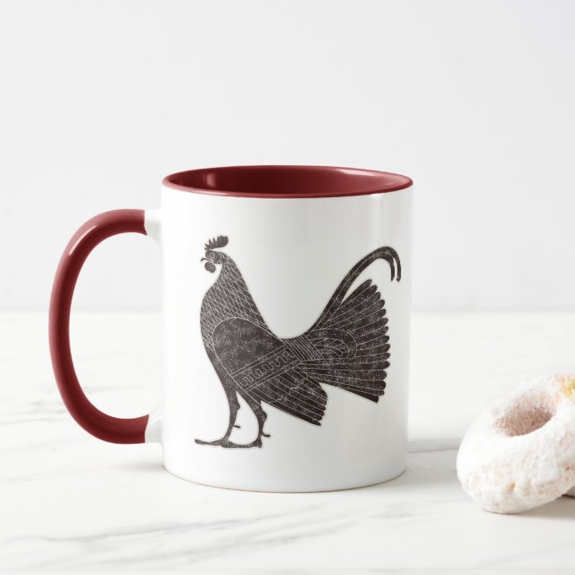 Mug Design de coq grec antique (Avec donut)