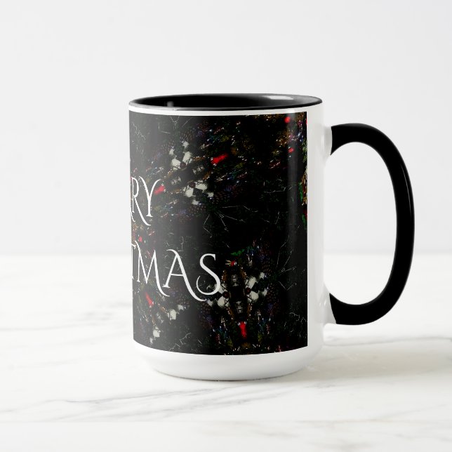 Mug Design de fleurs kaléidoscopiques rouge noir et bl (Droite)
