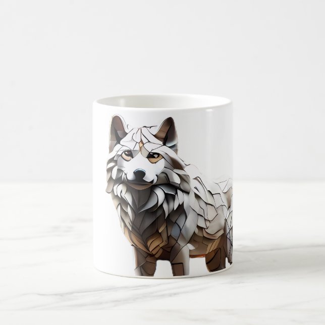 Mug Design de la moisissure de loup blanc (Centre)