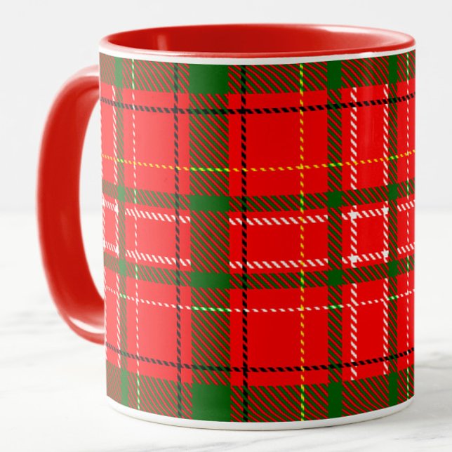 Mug Design de Motif de Noël Tartan rouge (Créateur téléchargé)