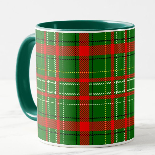 Mug Design de Motif de Noël Tartan vert (Créateur téléchargé)