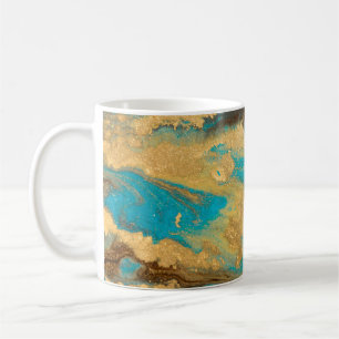 Mug Design de texture dorée marbré. Bleu et marbre dor
